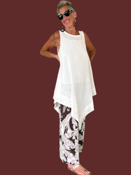 DTH 100% Linen V-Front Top