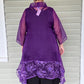 DTH Purple Organza Overlay with Floral Trim
