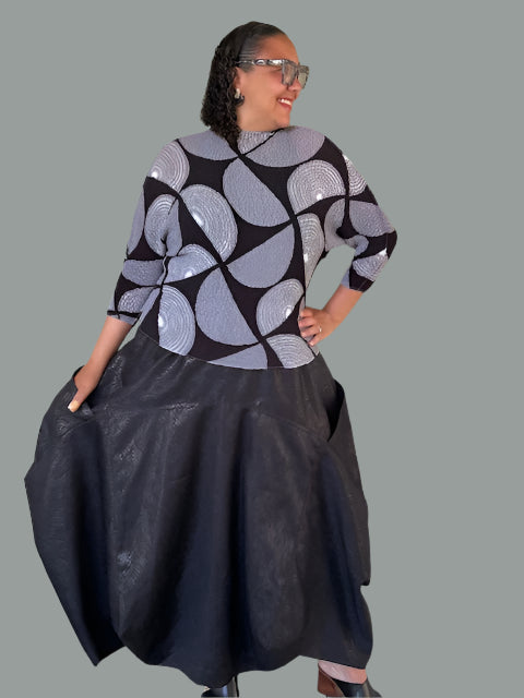DTH Architect Skirt in 100% Iridescent Silk