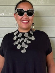 Geometric Black and Gray Tagua Necklace