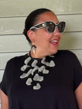 Geometric Black and Gray Tagua Necklace