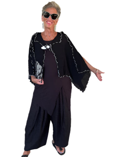 DTH 100% Crinkle Silk Short Cropped Jacket