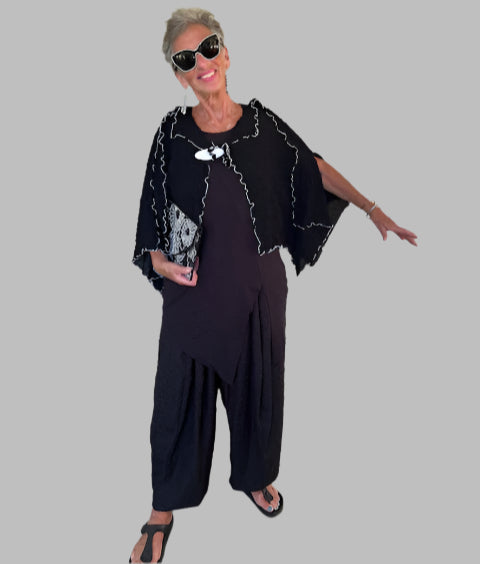 DTH 100% Crinkle Silk Short Cropped Jacket