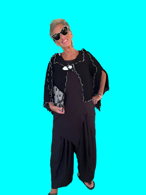 DTH 100% Crinkle Silk Short Cropped Jacket