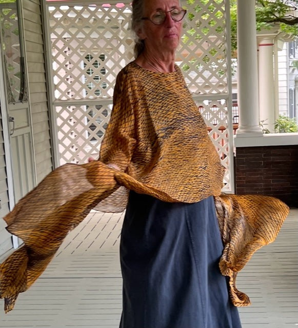 DTH Hand Dyed 100% Silk Top (Burnt Umber)