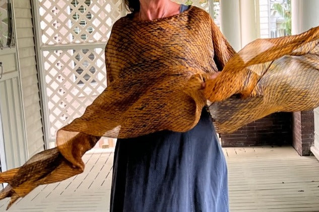 DTH Hand Dyed 100% Silk Top (Burnt Umber)