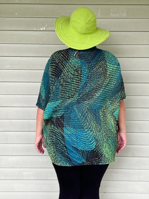 Vanite Couture Pleated Boxy Tunic Top (Orange or Green)