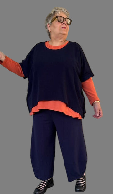 Gerties Eleven Stitch Pullover Vest (Indigo, Red Indigo, or Black)