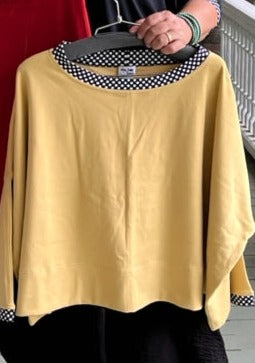 DTH Oversized Pima Cotton Boxy Top (Saffron,Butterscotch,Black)