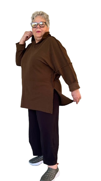 Gerties Eleven Stitch Funnel Tunic (Northsea and African Olive)