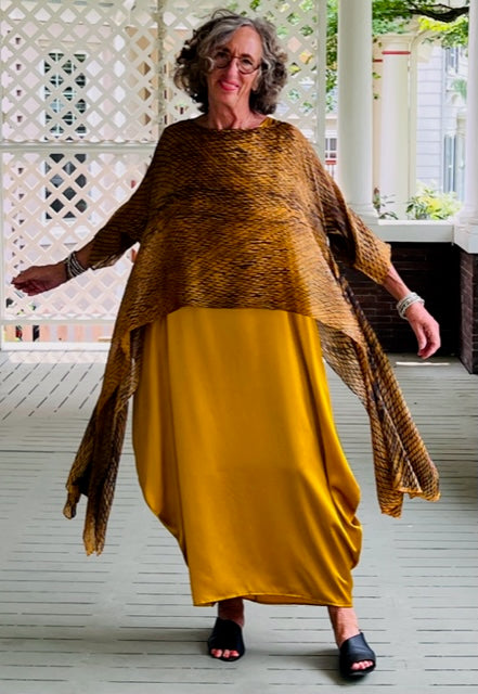 DTH Hand Dyed 100% Silk Top (Burnt Umber)