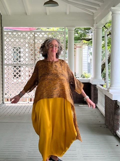 DTH Hand Dyed 100% Silk Top (Burnt Umber)