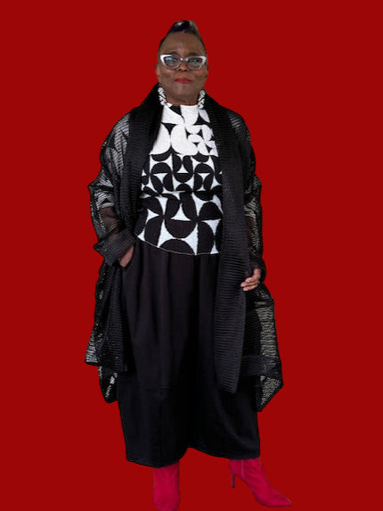Kedem Irene Black Mesh Coat