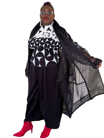 Kedem Irene Black Mesh Coat