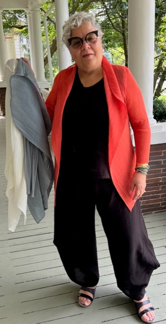 Vanite Couture Short Pleated Jacket (White, Orange, Gray, Black)