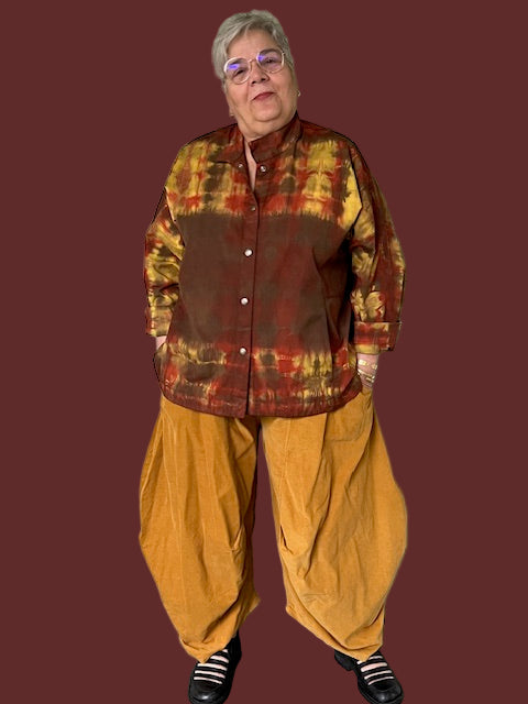 Tie Dyed Gerties Eleven Stitch Stand Up Collar Jacket (Amber this or Black)