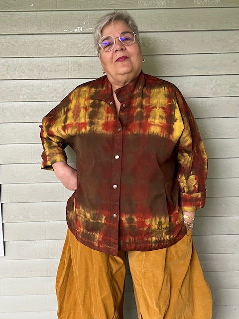 Hand Dyed Stand Up Collar Jacket