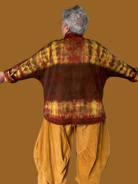 Tie Dyed Gerties Eleven Stitch Stand Up Collar Jacket (Amber this or Black)