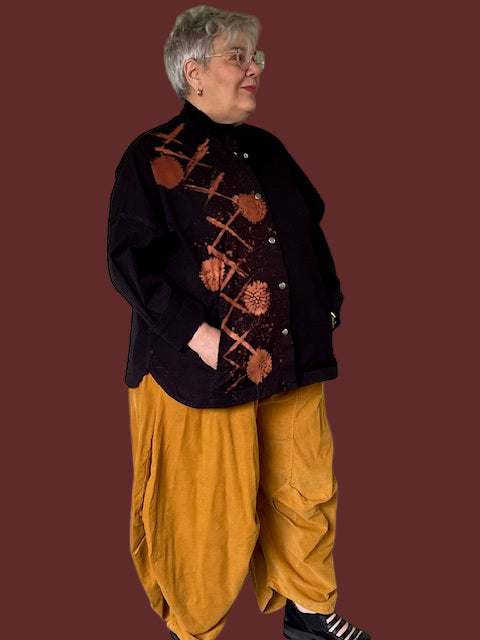 Tie Dyed Gerties Eleven Stitch Stand Up Collar Jacket (Amber this or Black)