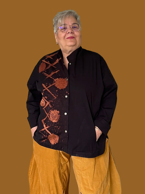 Tie Dyed Gerties Eleven Stitch Stand Up Collar Jacket (Amber this or Black)