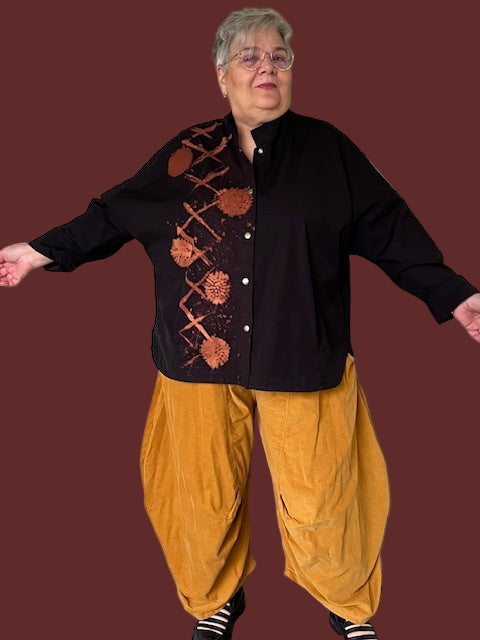 Tie Dyed Gerties Eleven Stitch Stand Up Collar Jacket (Amber this or Black)