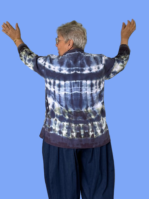 Gerties Eleven Stitch Tie Dyed Criss Cross Yoke Shirt