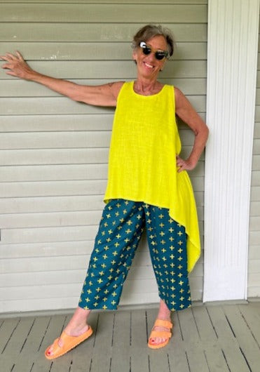 DTH Batik Cotton Tapered Leg Pant - X Design