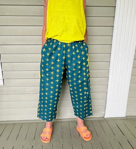 DTH Batik Cotton Tapered Leg Pant - X Design