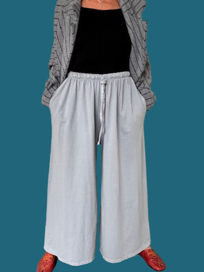 Transparente Wide Leg Sweat Pants (Silver, Black, Green, or Camel)