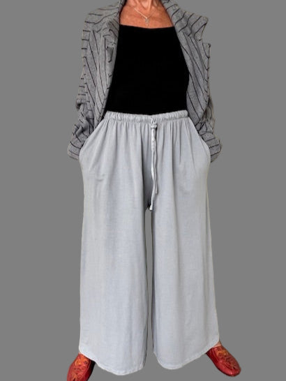 Transparente Wide Leg Sweat Pants (Silver, Black, Green, or Camel)