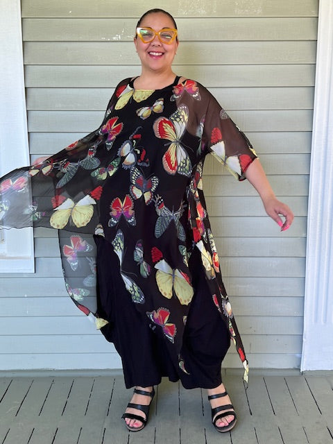 DTH Hi Lo Black Silk Butterfly Overlay