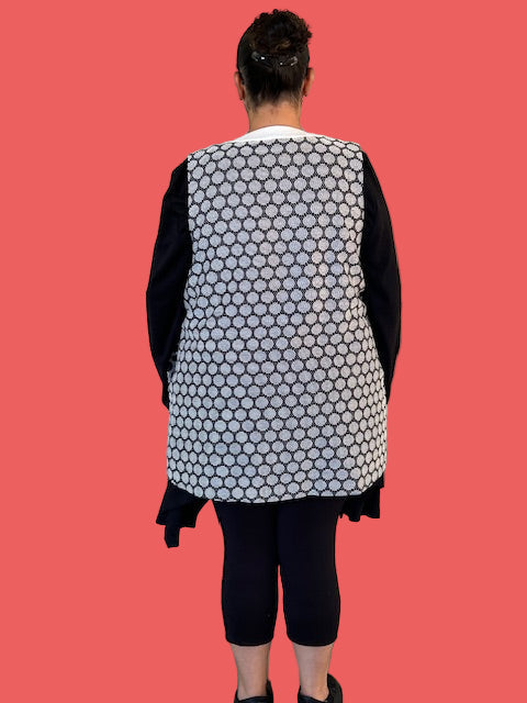 Black & White Polka Dots, One Button Vest