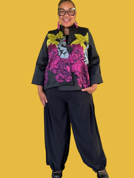 Floral One Button Floral Jacket
