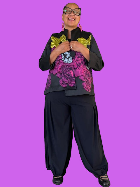 Floral One Button Floral Jacket