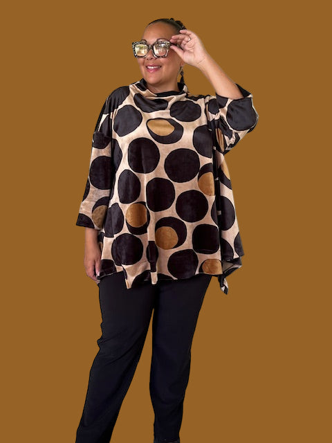 Alembika Oversized Velvet Trapeze Top