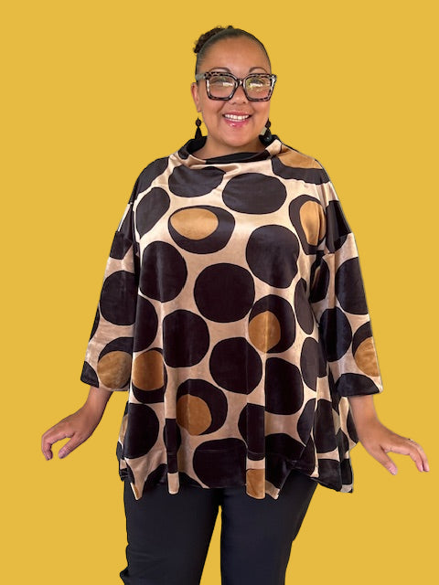 Alembika Oversized Velvet Trapeze Top