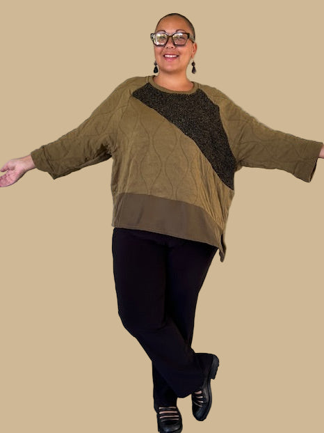 Alembika Urban Spark Crew Neck Top (Khaki)