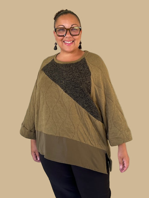 Alembika Urban Spark Crew Neck Top (Khaki)