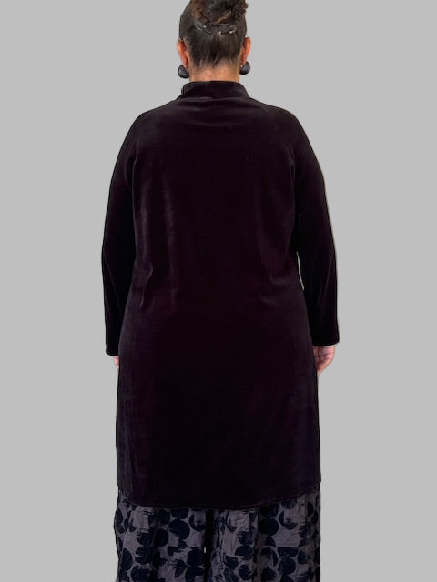 Alembika Velvet Hi Lo Mock Turtleneck Top