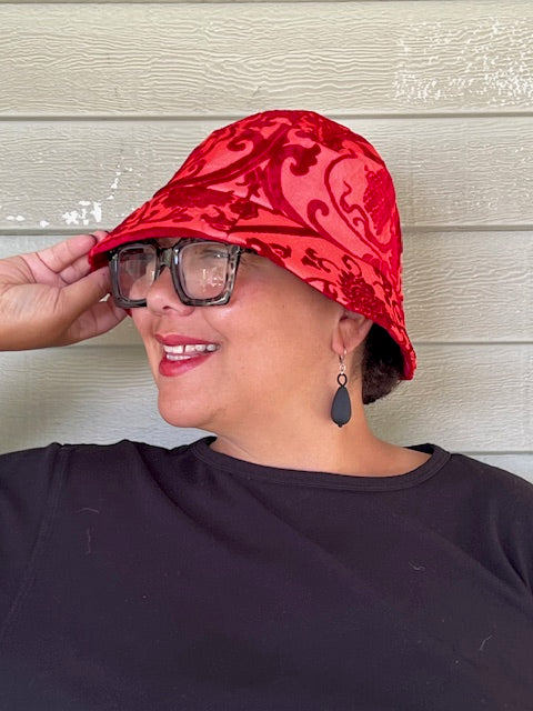 Jayley Hand Painted Silk Devore Hat