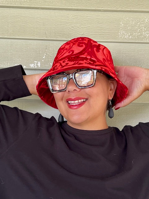 Jayley Hand Painted Silk Devore Hat