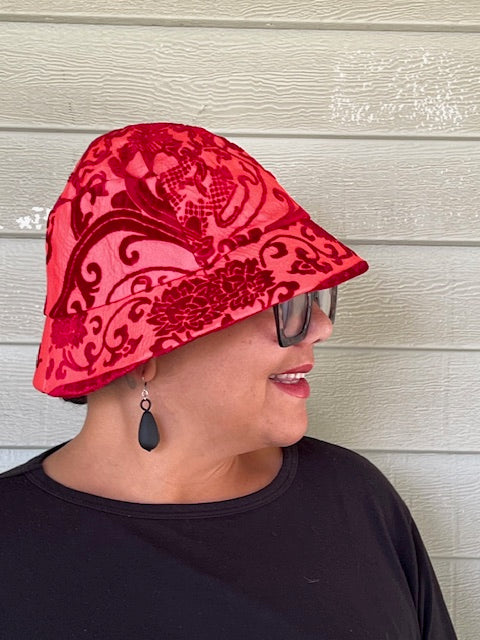 Jayley Hand Painted Silk Devore Hat