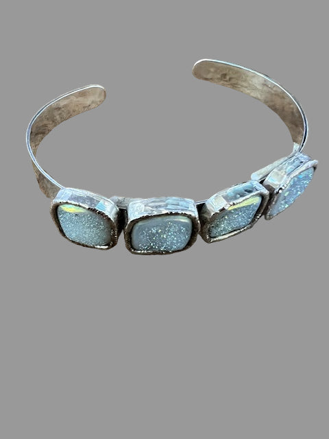 Druzy and Silver Bracelet