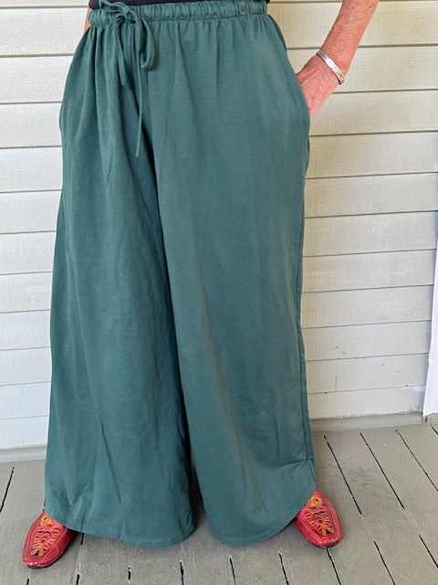 Transparente Wide Leg Sweat Pants (Silver, Black, Green, or Camel)