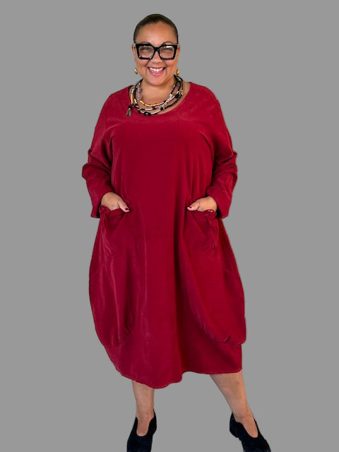 Transparente Big Pocket Dress (Red)