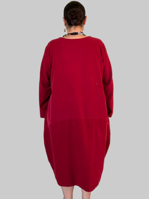 Transparente Big Pocket Dress (Red)