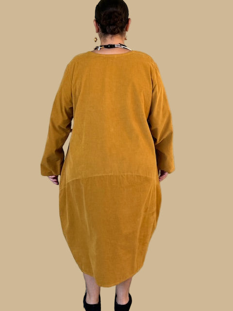 Transparente Big Pocket Dress (Mustard)