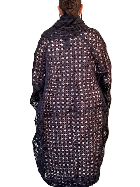 Kedem Irene Black Mesh Coat
