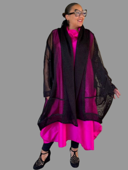 Kedem Irene Black Mesh Coat
