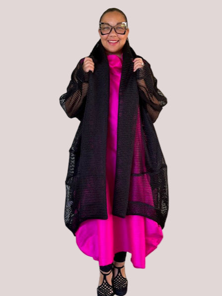 Kedem Irene Black Mesh Coat
